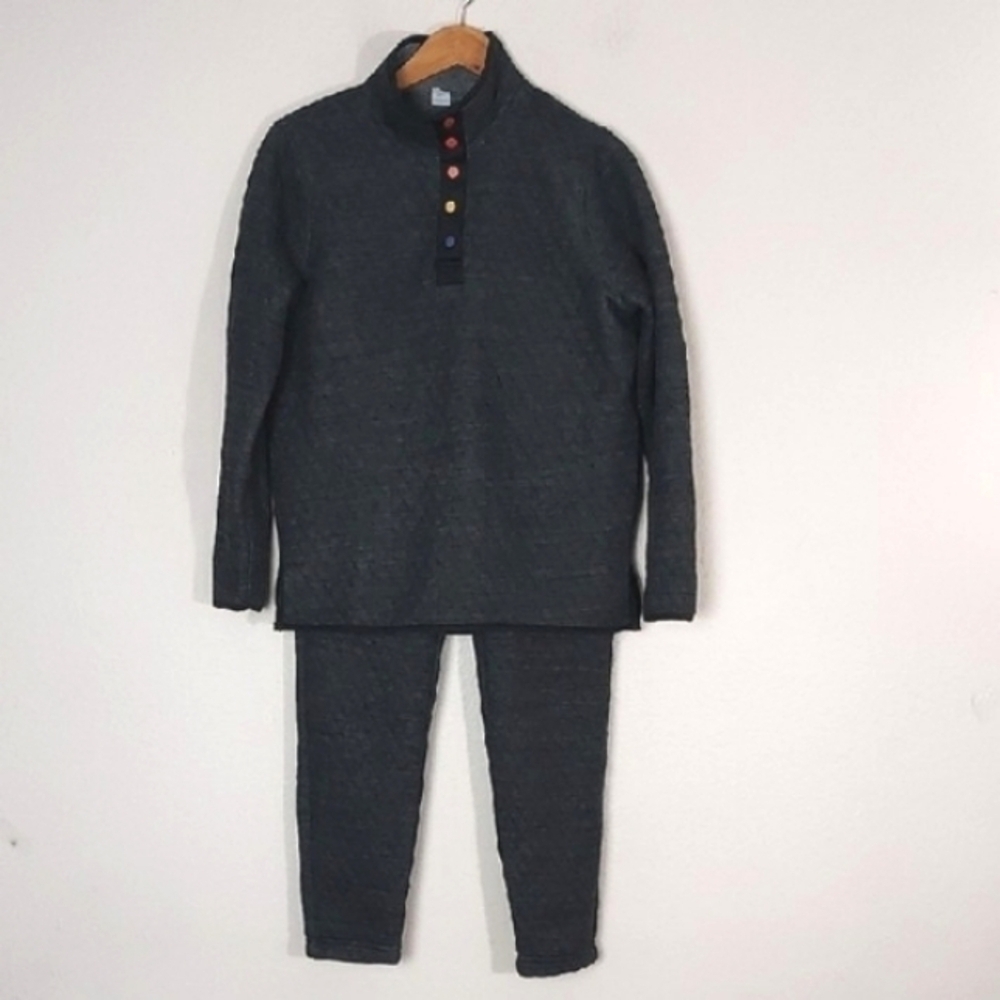 Marine Layer Corbet Set Quilted Pullover Sweater Reversible Grey Size Small